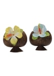 Hawaiian Party Deluxe Coconut Cocktail Cup with Flower Tropical SINGLE ITEM