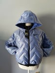 NIKE DOWN FILL HOODED PUFFER JACKET SIZE S (CU6707 430) BLUE / BLACK