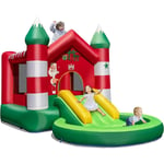 Costway - Château Gonflable pour Enfants 3-10 ans sur Thème de Noël avec Toboggan,Piscine Rondes à Balles Trampoline sans Gonfleur