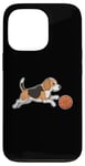 Coque pour iPhone 13 Pro Beagle jouant au basket-ball Beagles Chien