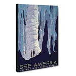 Wpa See America No.2 Travel Poster Vintage Canvas Wall Art Print Ready to Hang, Framed Picture for Living Room Bedroom Home Office Décor, 24x16 Inch (60x40 cm)