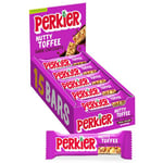 Perkier Nutty Toffee & Dark Chocolate Snack Bars (15 Pack) – Vegan – Gluten Free – Protein – High Fibre – Lower Sugar - Natural Ingredients – Lower Calorie – Healthy – No Palm Oil