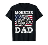 Patriotic Art Love USA Proud American Flag Monster Truck Dad T-Shirt