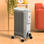 Daewoo 7 Fin Oil Filled Radiator 1500W Portable Electric Heater 3 Heat Settings