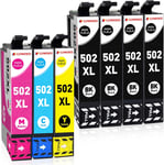 502 XL Cartouches d'encre compatibles Epson 502XL 502 XL Multipack pour Expression Home XP-5100 XP-5105 XP-5150 XP-5155 WorkForce WF-2860 WF-2865 WF-2880 WF-2885 DWF,7-Pack(4BK,1C,1M,1Y)(Q1080)