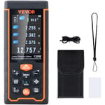 Vevor Telemetre Laser 121 m Metre Laser Precision 2 mm Stockage de 100 Groupes de Donnees Unites pi/m/po/pi+po Ecran Couleur lcd 2,4'' Mode