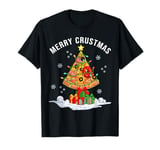 Funny Pizza on Earth Christmas Tree Merry Crust-mas Pizzamas T-Shirt