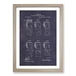 Big Box Art Toilet Roll Patent Dark Framed Wall Art Picture Print Ready to Hang, Oak A2 (62 x 45 cm)