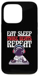 Coque pour iPhone 13 Pro Producteur de musique Beatmaker Eat Sleep Make Beats Repeat