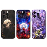 3 Pièces Coque pour Samsung Galaxy A14 5G 6.8 pouces, Animé One Piece Luffy Zoro Sanji Gear 5 Nika Manga Motifs avec Protection Caméra Etui Housse de Anti-drop TPU Silicone Mince Antichoc Case,02