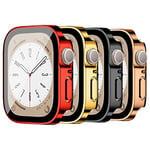 LEIXIUER Lot de 4 étuis de montre compatibles pour Apple Watch Series 6 5 4 40mm avec protection d'écran en verre trempé, étui de protection rigide en PC pour iWatch Series 6 5 4 40mm Set J