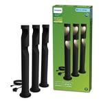 Philips Desi Borne d’Extérieur 24 V GardenLink Basse Tension, 2700 K, 180 lm, Noir, Kit de Démarrage, Lot de 3, Prise EU