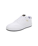 PUMA Court Classic Basket, White Black Gold, 36 EU