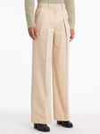 Calvin Klein Utility Wide Leg Trousers, White Clay