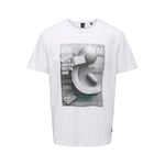 ONLY & SONS Men's Onstodd Life Reg Photoprint SS Tee T-Shirt, Bright White, S