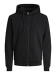 JACK & JONES Homme Jjebradley À Capuche Zippé Noos Veste Sweat-Shirt, Noir, S EU