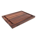 Boos Block BBQ Deluxe Walnut - Wooden Chopping Board with Handle - Side Grip - Butchers Block Chopping Board - Meat Carving Board - 20 x 15 x 1,5 Inches