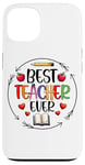 Coque pour iPhone 13 Best Teacher Ever Crayon Apple Heart Book