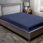 Drap-Housse en Polaire Sherpa Confortable et Chaud pour lit Double Bleu