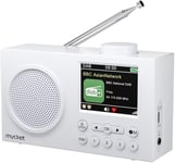 Radio Dab Portable,Radio Numérique Dab Plus avec Bluetooth,Radio FM Rechargeable,Radio de Cuisine,Double Réveil,Minuterie de Mise en Veille,40 Stations Préréglées,Grand écran Couleur 2,4""(Q4)