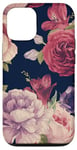 Coque pour iPhone 12/12 Pro Roses vintage en violet, rouge et rose