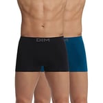 DIM Boxer Homme Seamless Micro x2, Bleu Minuit/Noir, XL