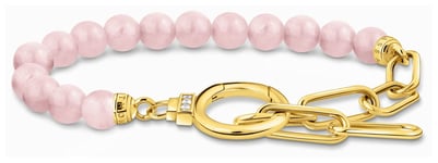 Thomas Sabo A2134-414-9-L19V Gold Plated Rose Quartz Bead Jewellery