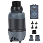 hygger Pompes à eau pour Aquarium, 1500L/H 20W Pompes pour Aquarium avec LCD Affichage Contrôle, Pompe à eau Aquarium Submersible avec 4 Modes de Circulation d'eau, Aquarium Pompe avec 2 Buses