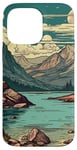 Coque pour iPhone 14 Pro Max Rocky Mountain Lake Vintage Paysage graphique