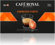 Café Royal Espresso Forte Pods, 50 Nespresso Compatible, 7/10 Intensity, UTZ Cer