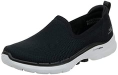 Skechers Femme GO Walk 6-Clear Virtue Sneakers,Sports Shoes, Black, 41 EU