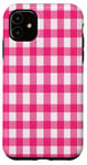 iPhone 11 Pink Checkered Plaid Flannel Gingham Pattern Checker Rustic Case