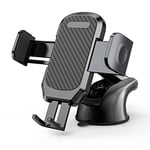 Lugege Phone Holder for Car [Military-Grade Suction] Phone Stand for Car Phone Holder Mount [Super Stable] Automobile Cell Phone Holder Car Mount for iPhone Universal Dashboard Mount Fit for All Smartphones