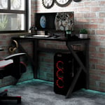 Vidaxl - Bureau de jeu avec pieds en forme de k Noir 110x60x75 cm Noir