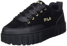 FILA Women's Sandblast F wmn Sneaker, Black-Black, 3 UK