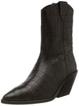 VERO MODA Femme Vmsibea Bottes en Cuir Bottine, Marron, 36 EU