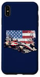 iPhone XS Max Vintage Auto Racing Car American Flag 4th of July, Auto Race Case