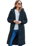 Zeagoo Manteau Femme Veste D'hiver Veste Chaude Veste D'extérieur avec Capuche Manteau Matelassé Sportif Femme Parka Bleu Marine XL