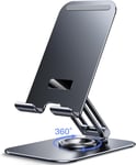 Tablette Support, Support De Bureau Pivotant R?glable Avec Base Rotative ? 360 Degr?s, Berceau Pliable Pour Ipad 10,2/9,7, Ipad Pro 12,9/11, Ipad Air, Ipad Mini, Kindle/Samsung (Gris)