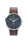 Timex Waterbury Classic Moon Phase 40mm Leather Strap Watch TW2W75600