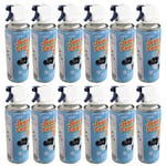 12 x Compressed Air Can 400ml Spray Duster Multi Purpose Cleaner Laptop Printer