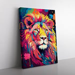 Leo Zodiac Pop Art Canvas Print for Living Room Bedroom Home Office Décor, Wall Art Picture Ready to Hang, 76x50 cm (30x20 Inch)