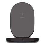 Belkin BoostCharge Wireless Charging Stand 15W (Qi Fast Wireless Charger for iPhone, Samsung, Pixel, more) - Black