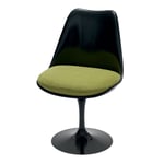 Knoll - Saarinen Tulip Chair, Svart bas  skal, Tyg - Kategori C - Hopsack - K12064 - Ruokapöydän tuolit - Eero Saarinen - Musta - Metalli/Tekstiili materiaali/Synteettinen/Vaahto