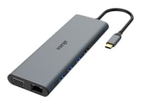 Akasa - Dockingstasjon - Usb-C - Vga, 2 X Hdmi - 1Gbe