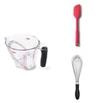 Oxo 1050588 Pichet à Mesurer Grand Modèle + OXO Good Grips 11280300 Spatule de taille moyenne en silicone + OXO Good Grips Fouet Ballon avec Manche Antiglisse - 28 cm