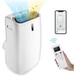 Relax4life - Climatiseur Mobile Wifi 5 en 1, Rafraîchisseur d'air avec évacuation, Télécommandé Minuterie 24H, R290 [Classe énergétique a] (14000 btu