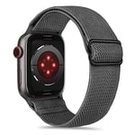 Tasikar Élastique Sport Solo Loop Compatible avec Bracelet Apple Watch 49mm 46mm 45mm 44mm 42mm, Bracelet de Remplacement Compatible avec Apple Watch Ultra SE Serie 10/9/8/7/6/5/4/3/2/1, Gris Foncé