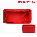 Väska Organizer Filtduk Insats 25 30 35 Makeup Handväska Red StyleB M