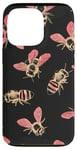 Coque pour iPhone 13 Pro Accessoire pour téléphone sur le thème des abeilles roses et noires